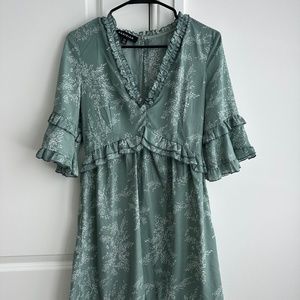ASOS Sage Green Ruffle Dress